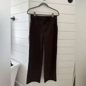 Madewell Emmett Patch Pocket Twill Chocolate Brown Pants